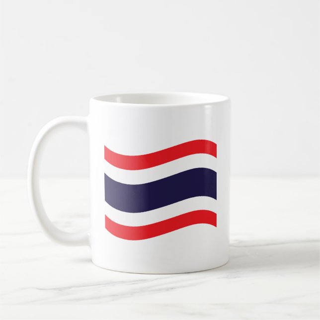 Thai Flagga Wave Kaffemugg (Vänster)