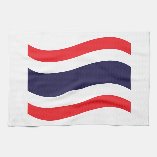 Thai Flagga Wave Kökshandduk (Horisontell)