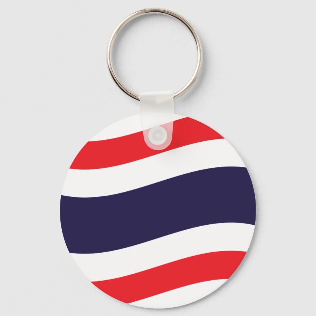 Thai Flagga Wave Nyckelring (Framsida)