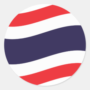Thai Flagga Wave Runt Klistermärke