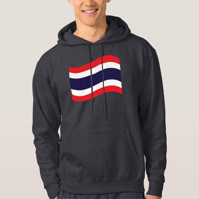 Thai Flagga Wave Sweatshirt Med Luva (Framsida)