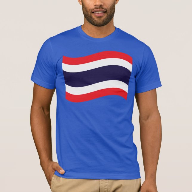 Thai Flagga Wave T-shirt (Framsida)