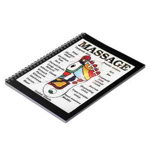 Thai Foot-massage ~ Reflexology karta Anteckningsbok Med Spiral