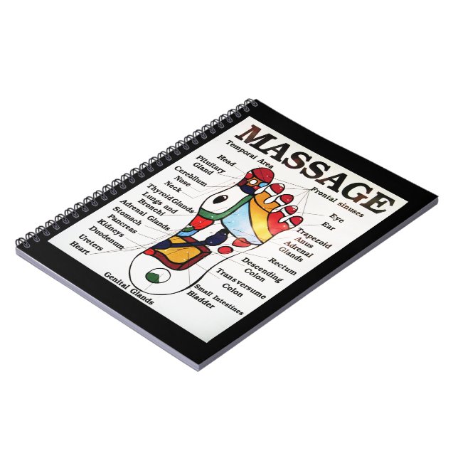 Thai Foot-massage ~ Reflexology karta Anteckningsbok Med Spiral (Vänstra Sidan)