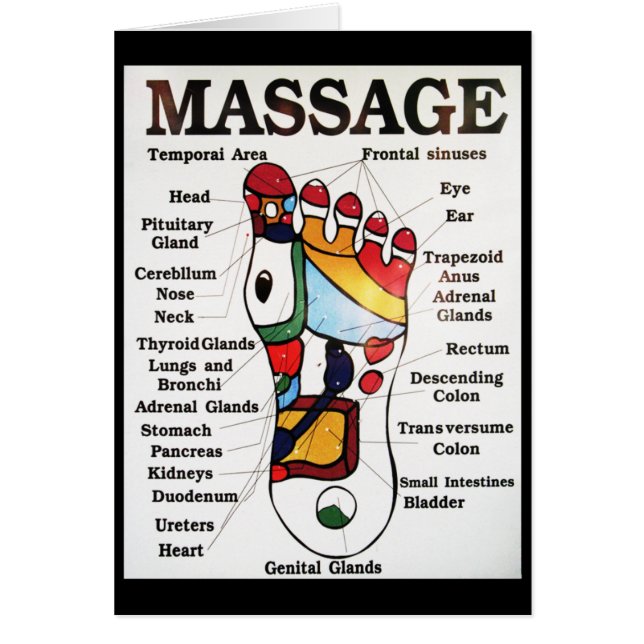 Thai Foot Massage ~ Reflexology karta Card Hälsningskort (Framsidan)