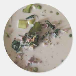 Thai Grönt Curry [แ ก ง เ ห ขี ย ว yttersta perife Runt Klistermärke