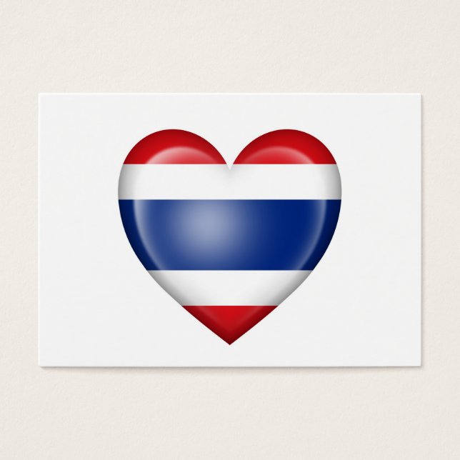 Thai Heart Flagga on White Visitkort (Framsidan)