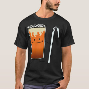 Thai Iced Tea Bendy Straw Lycklig Drink Thailand T Shirt