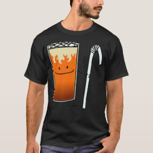 Thai Iced Tea Bendy Straw Lycklig Drink Thailand T Shirt