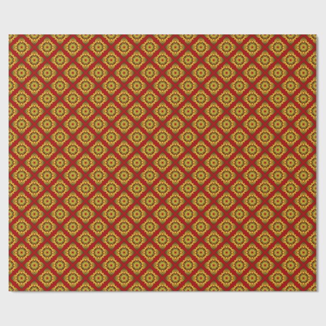 thai ikat sömlös mönster-bakgrund presentpapper (Platt)