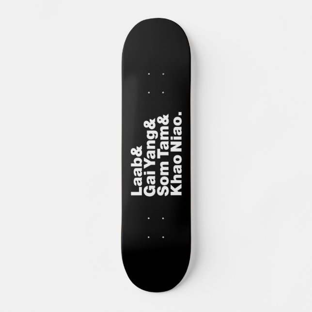Thai Isaan Street Food Mini Skateboard Bräda 18,5 Cm (Framsida)