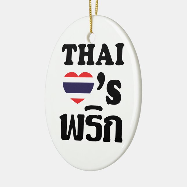 THAI KÄRLEK PHRIK (CHILI) ❤ Thai Food Julgransprydnad Keramik (Vänster)