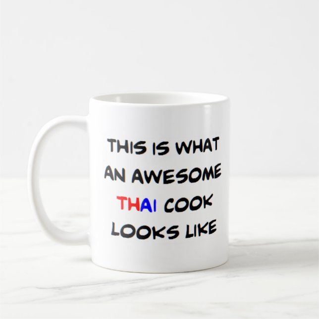 thai-kock, fantastisk kaffemugg (Vänster)