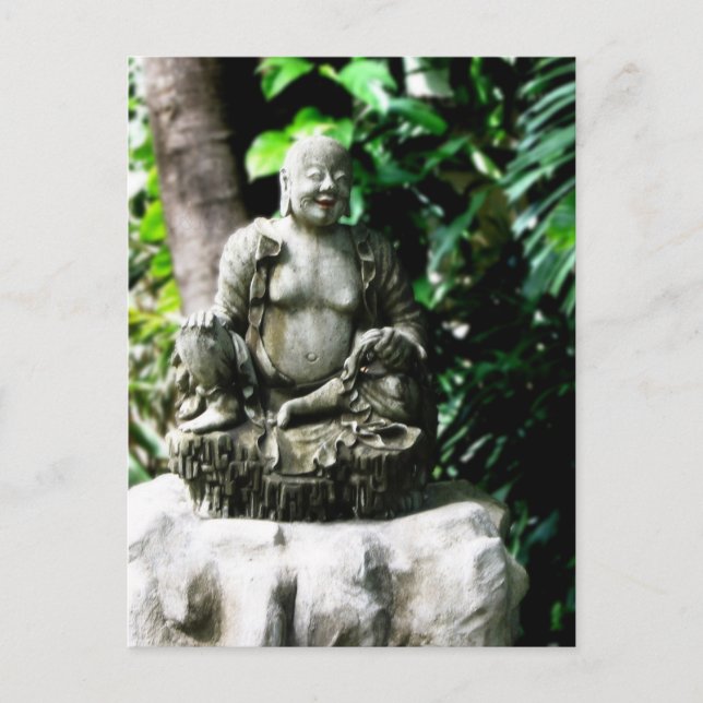 Thai Laughing Buddha i Garden Vykort (Framsida)