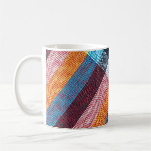 Thai Loincloth: Closeup Fabric Struktur. Kaffemugg