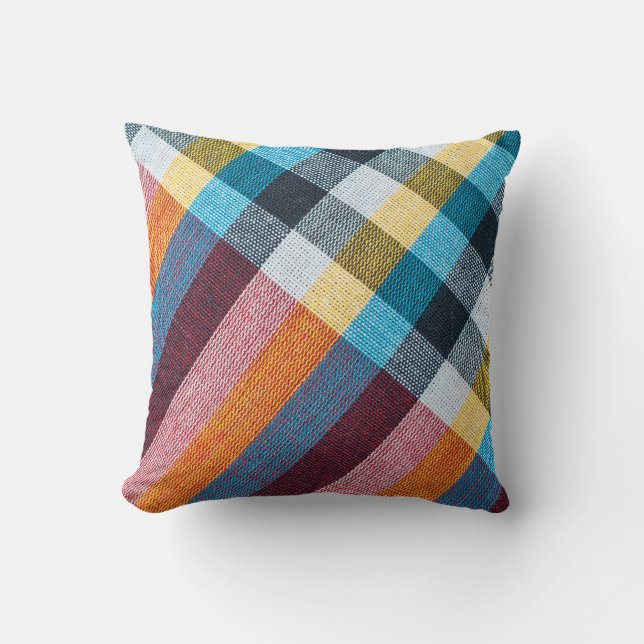 Thai Loincloth: Closeup Fabric Struktur. Kudde (Framsida)