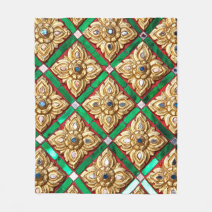 Thai mönster inuti väggen av Thai templethailand,  Fleecefilt