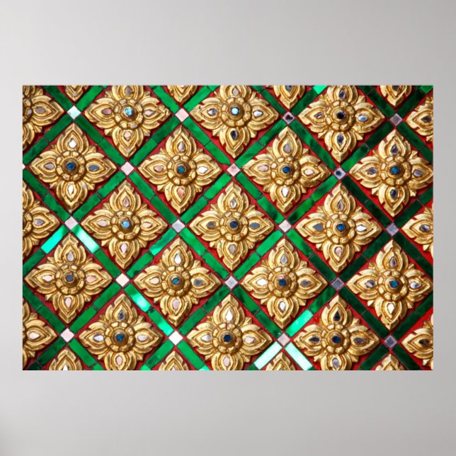 Thai mönster inuti väggen av Thai templethailand,  Poster (Framsidan)