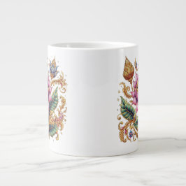 Thai Motif Flower Jumbo Mugg