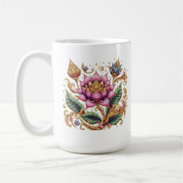 Thai Motif Flower Large Classic Ceramic Kaffemugg