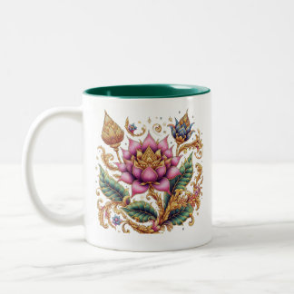 Thai Motif Flower Två-Tonad Mugg