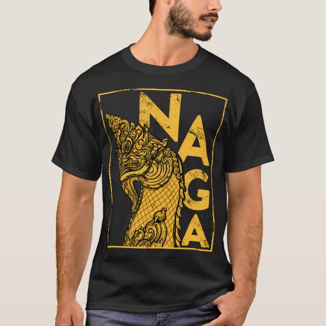 Thai Phaya Naga Sea Dragon Laos Naga Payan T Shirt (Framsida)