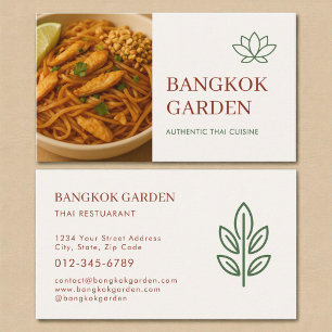 Thai restaurang catering service foto visitkort