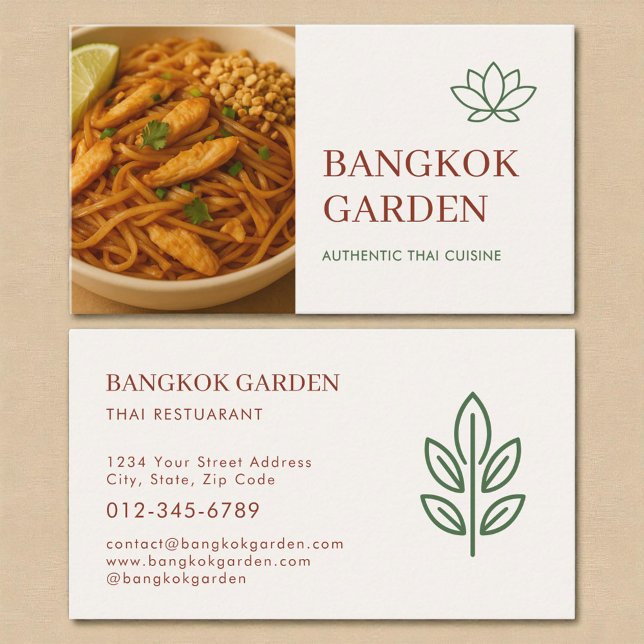 Thai restaurang catering service foto visitkort (Skapare uppladdad)