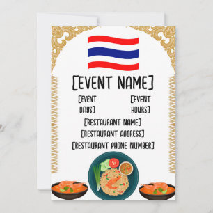 Thai Restaurant-händelser och installationer Inbjudningar