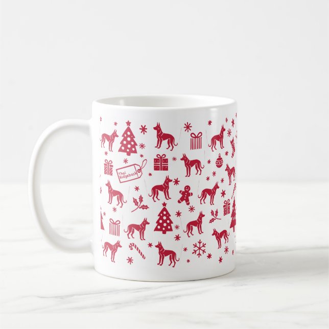 Thai Ridgeback-juldesign Kaffemugg (Vänster)