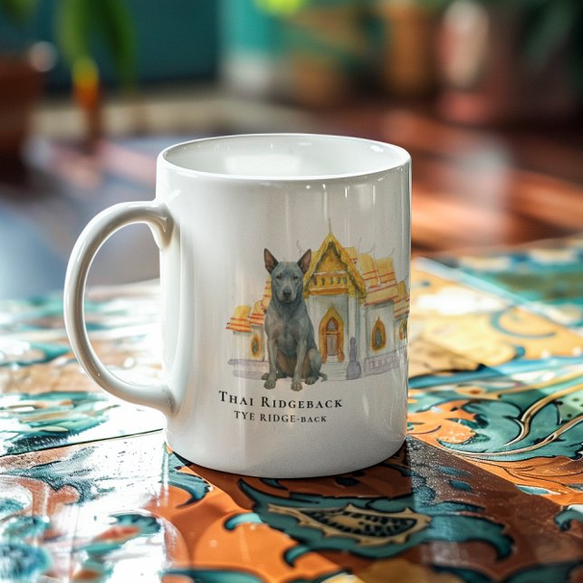 Thai Ridgeback Watercolor Hund Kaffemugg (Skapare uppladdad)