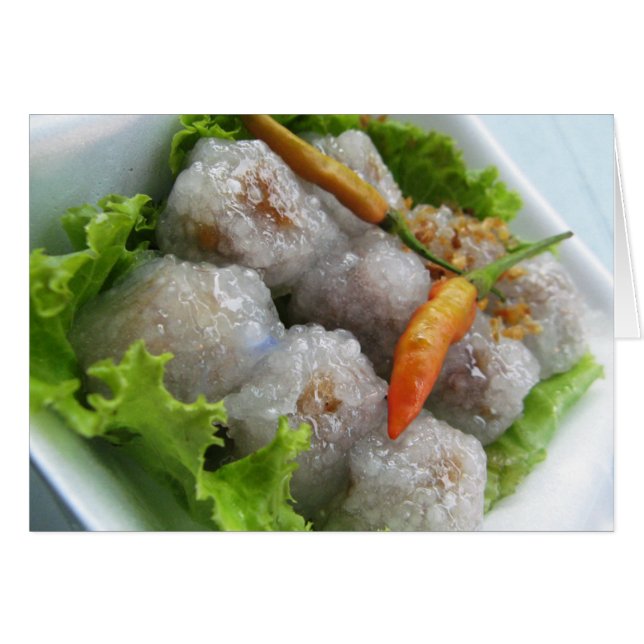 Thai Sago med Chili.. Thailand Street Food Card Hälsningskort (Framsidan Horizontal)