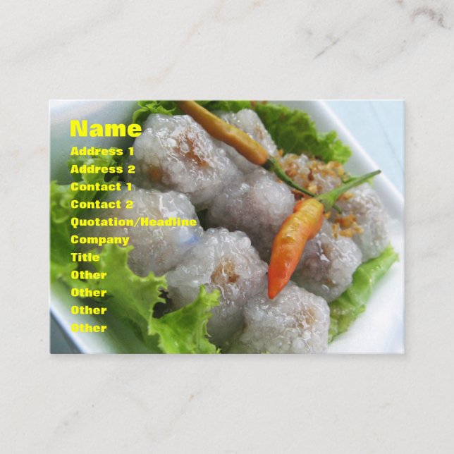 Thai Sago med Chili.. Thailand Street Food Visitkort (Framsida)