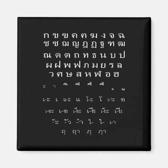 Thai Script Wall Alphabet Vowels Halloween Costume Magnet (Framsidan)