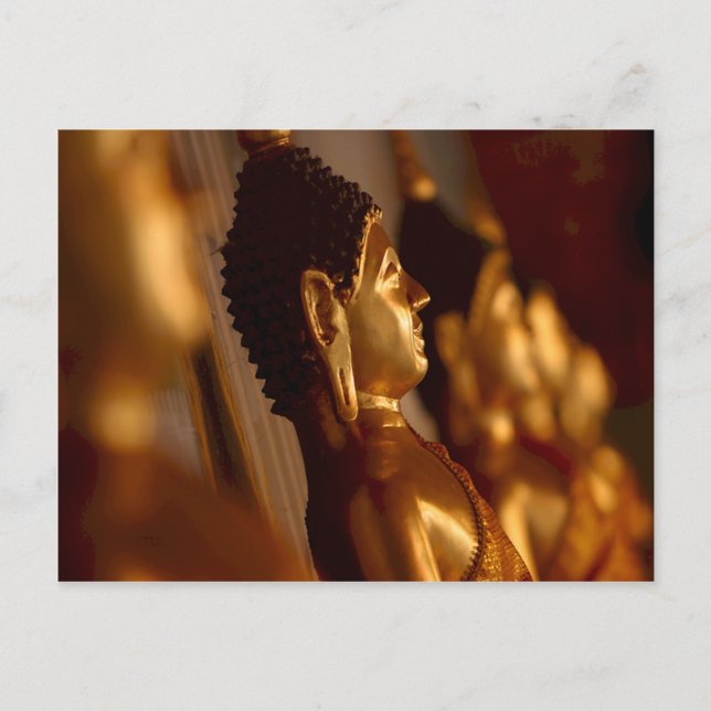 Thai Temple Buddha Statues Photo Vykort (Framsida)