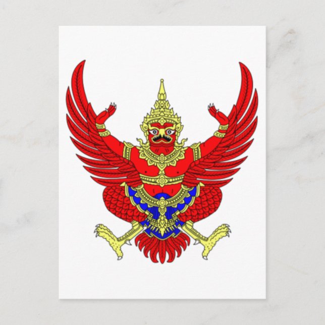 THAI THAILAND JACKAR ARM EMBLEM FLAGGA VYKORT (Framsida)