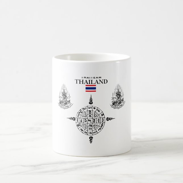 Thai Yantra för Fortune Enhancement Kaffemugg (Center)