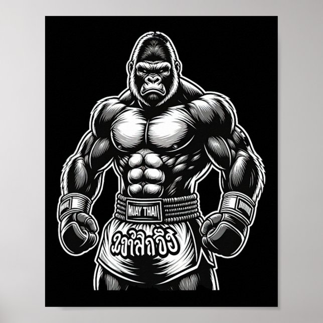 Thaiboxning och kickboxning - Muay Thai Gorilla  Poster (Framsidan)
