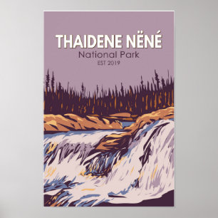 Thaidene Nene Nationalpark Kanada Resa Vintage Poster