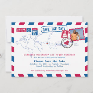 Thailand Airmail Bröllop spara datum Datumet
