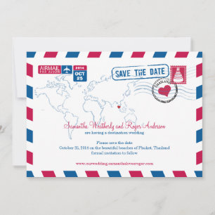 Thailand Airmail Bröllop spara datum Datumet