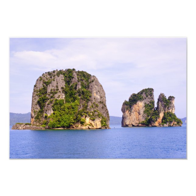 Thailand, Andamanska havet. Ao Phang Nga-öarna i Fototryck (Framsidan)