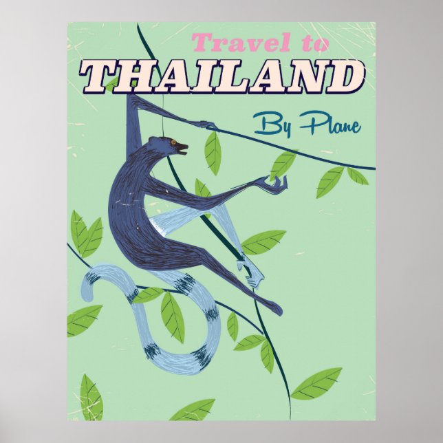 Thailand apa gammalt resetryck poster (Framsidan)