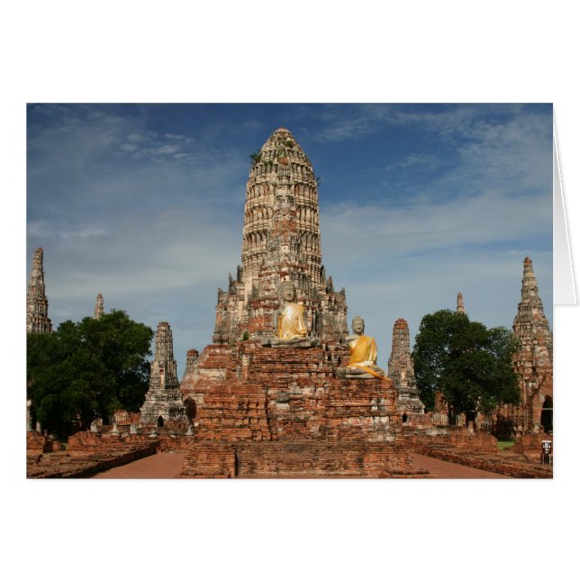 Thailand Ayutthaya Hälsningskort (Framsidan Horizontal)