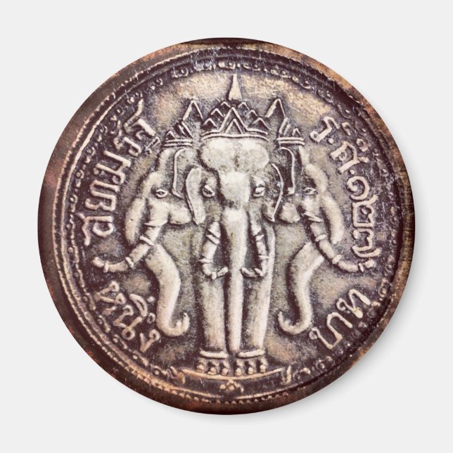Thailand Baht Elephant Magnet (Framsidan)