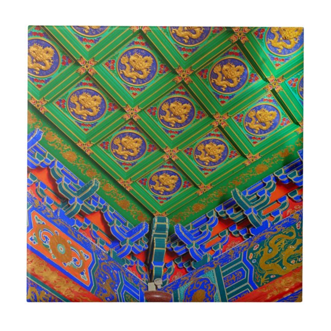 Thailand, Bangkok| Dragon Tempel Kakelplatta (Framsidan)