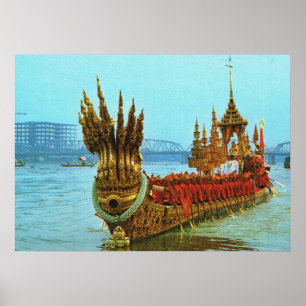 Thailand Bangkok, kunglig pråm Poster