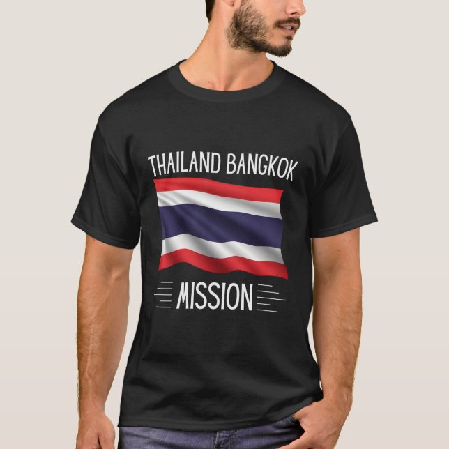 Thailand Bangkok Lds Uppdrag Proud Mormon Missiona T Shirt (Framsida)