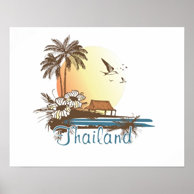 Thailand Beach Hut Poster (Framsidan)