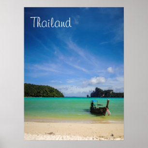 Thailand Beach Photo with FishBoat Poster